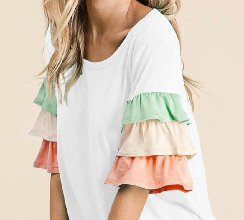 Pastel Ruffle Sleeve