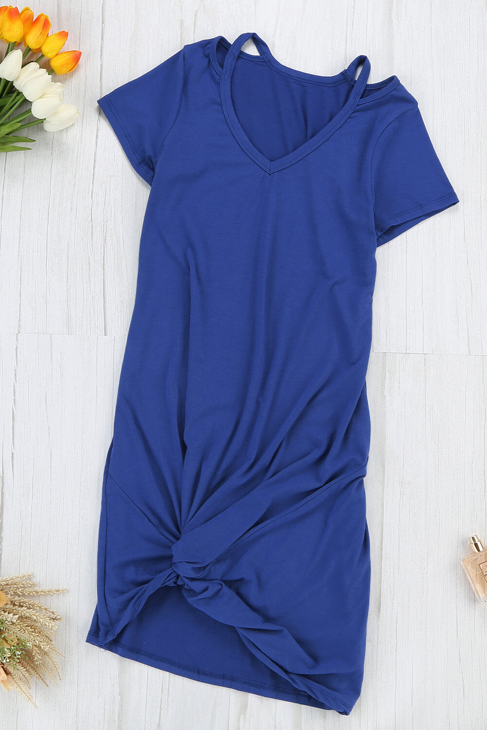 V~Neck Knot Front Dress
