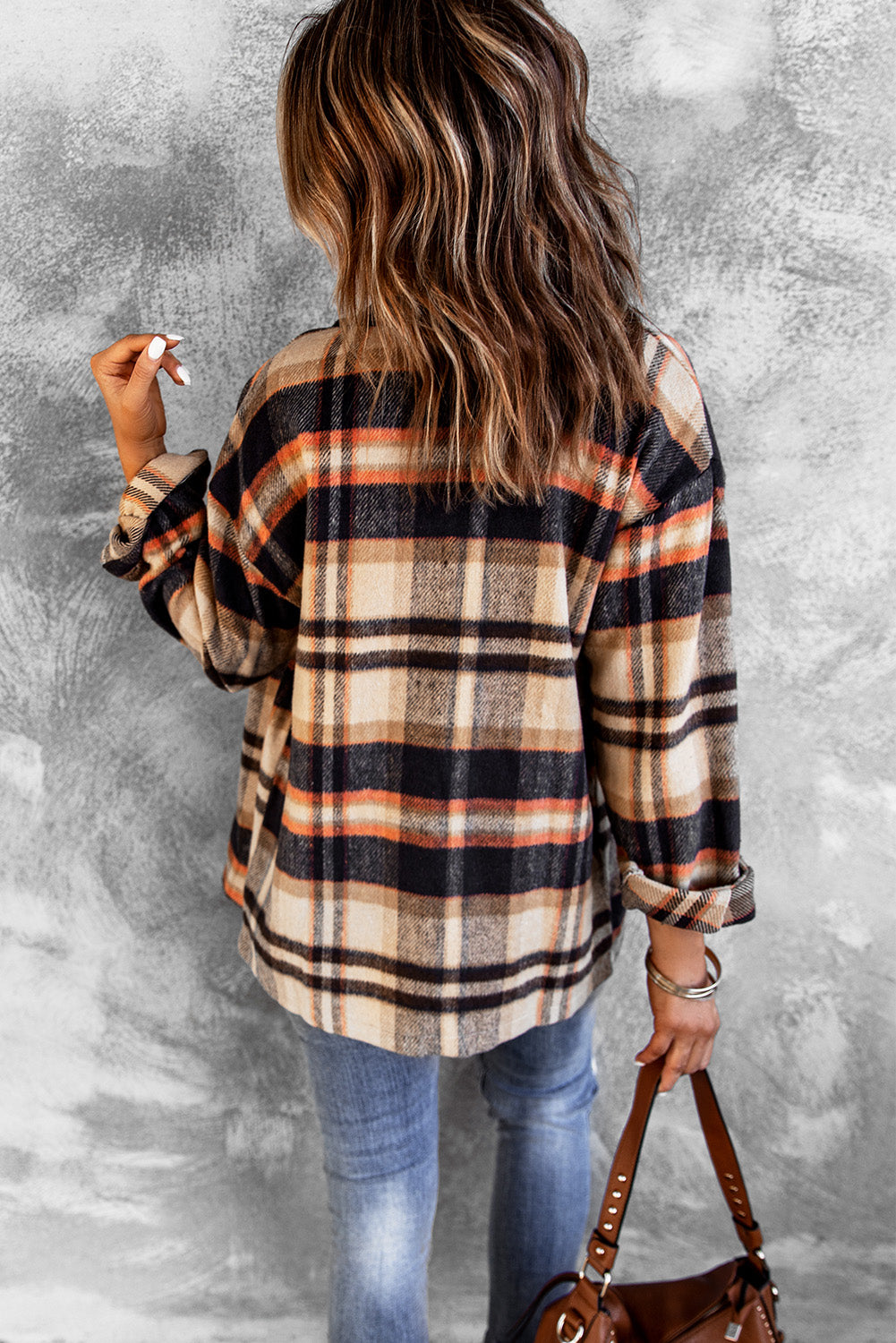 Navy/Beige Flannel Shacket