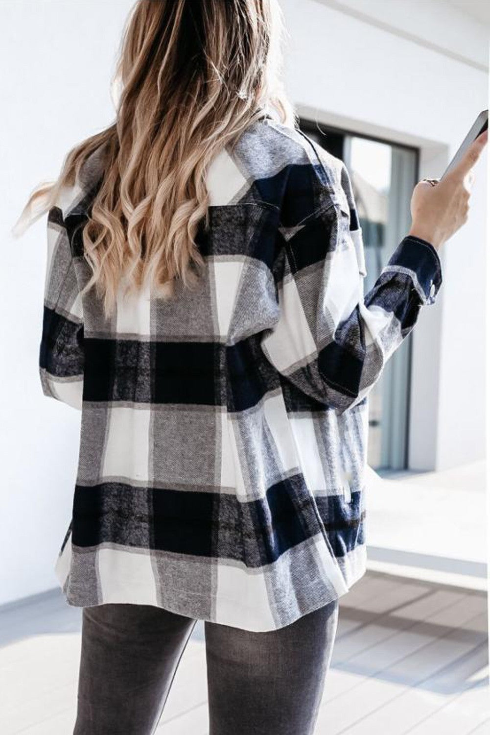 Navy Flannel Shacket