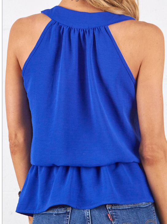 Royal Blue Peplum Top