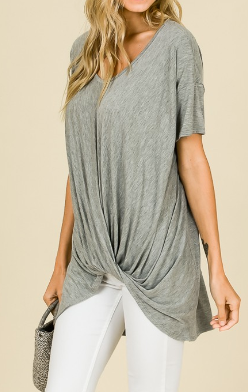 V~Neck Knot Front