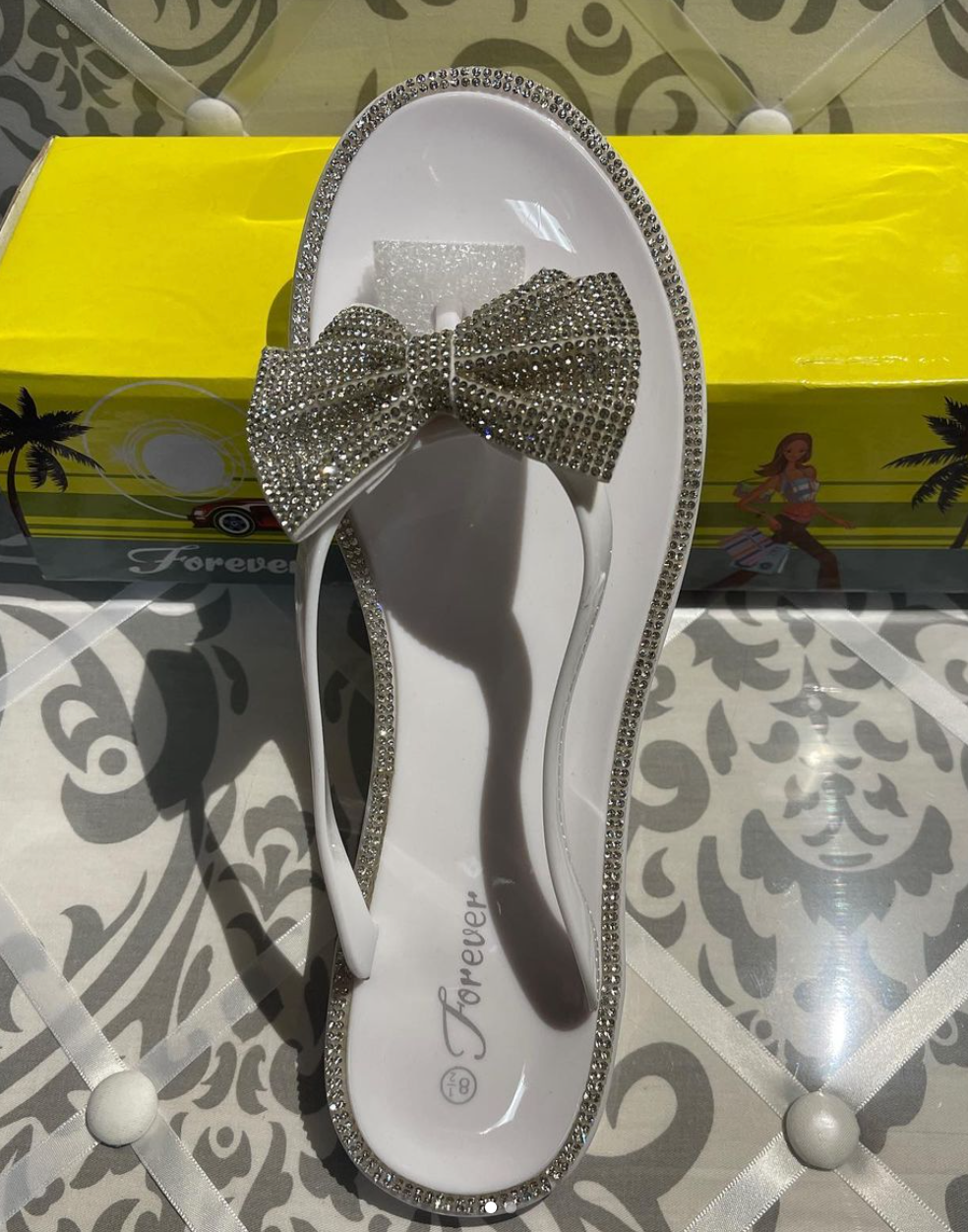 Lucid Rhinestone Flip Flops