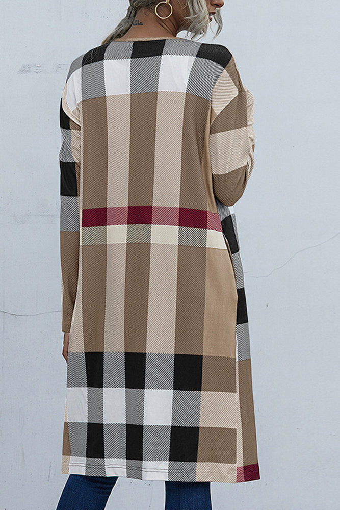 Beige Plaid Duster