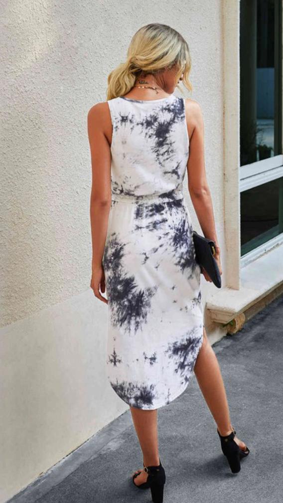 White Tie Dye Dress