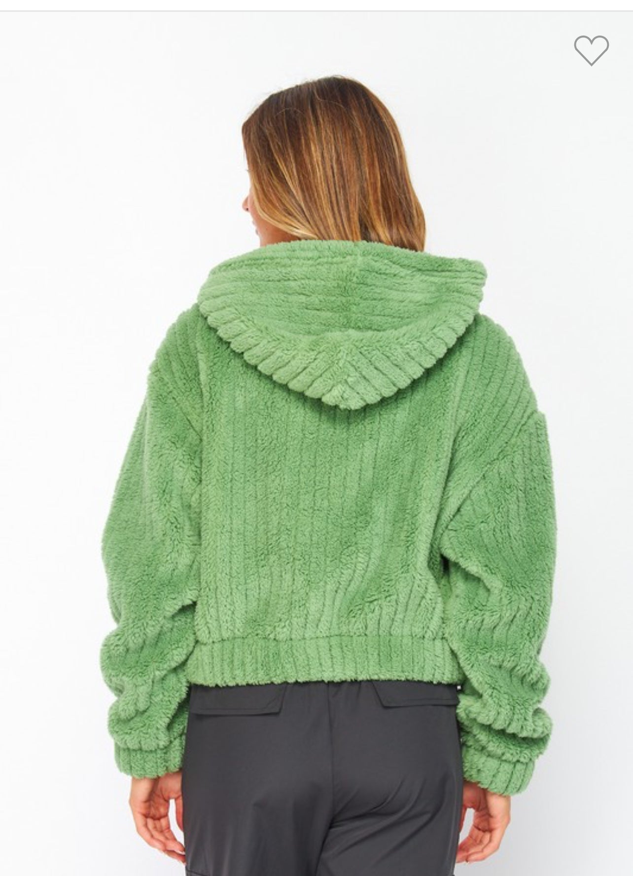 Fur lined puff hooded zip jacket