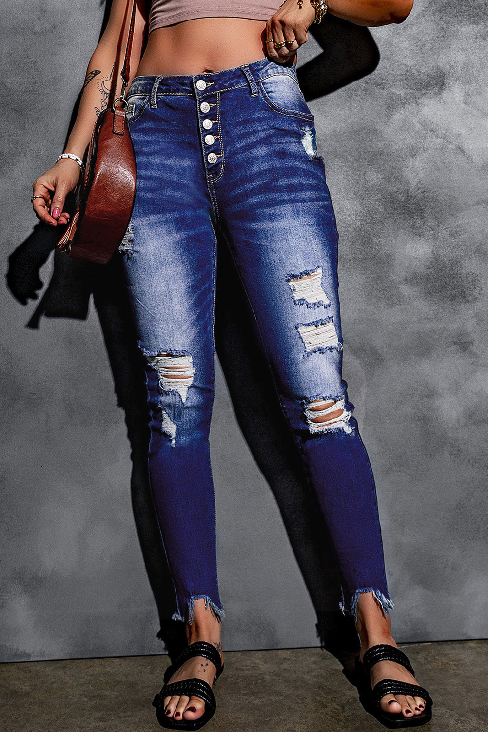 Dark Denim Distressed