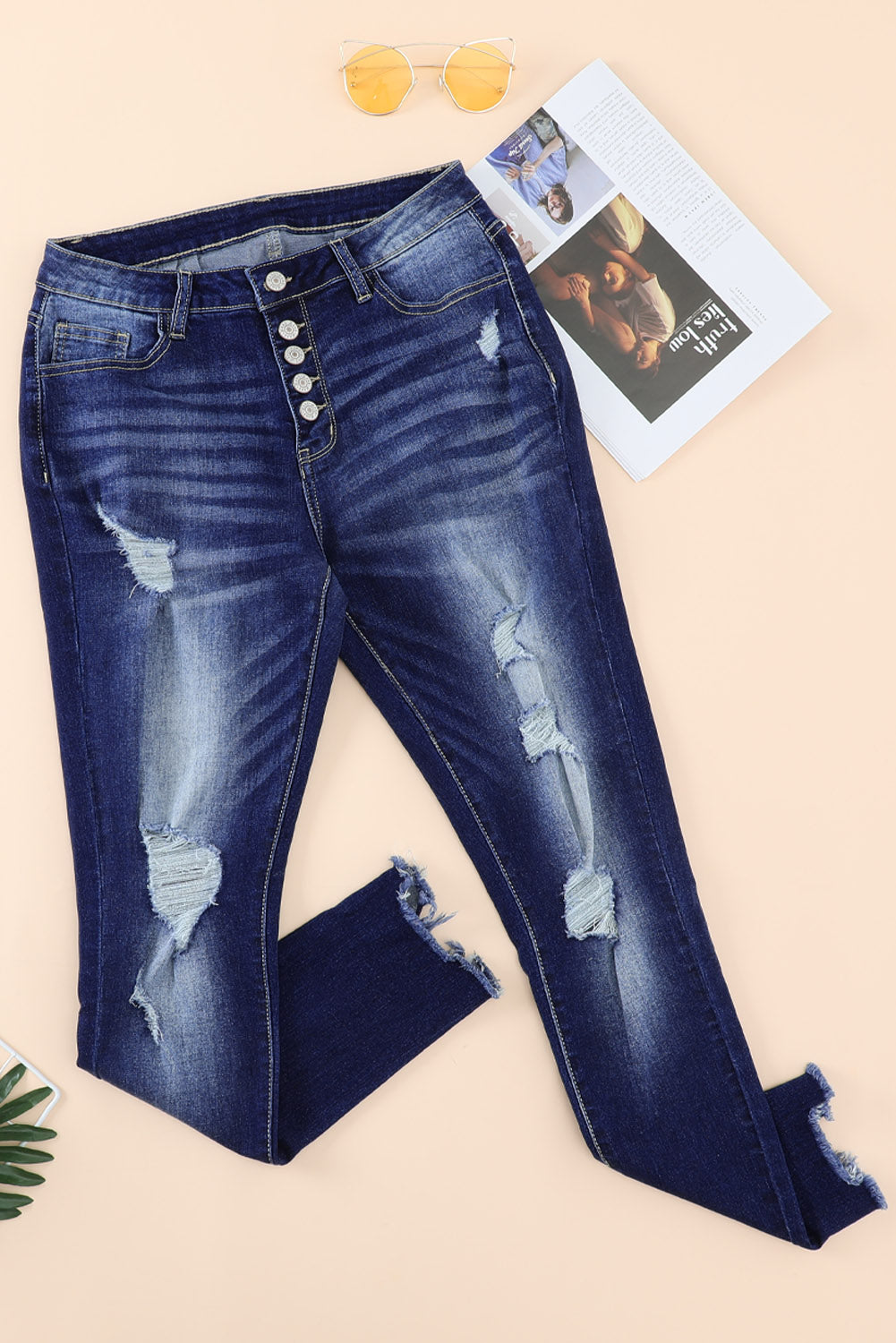 Dark Denim Distressed