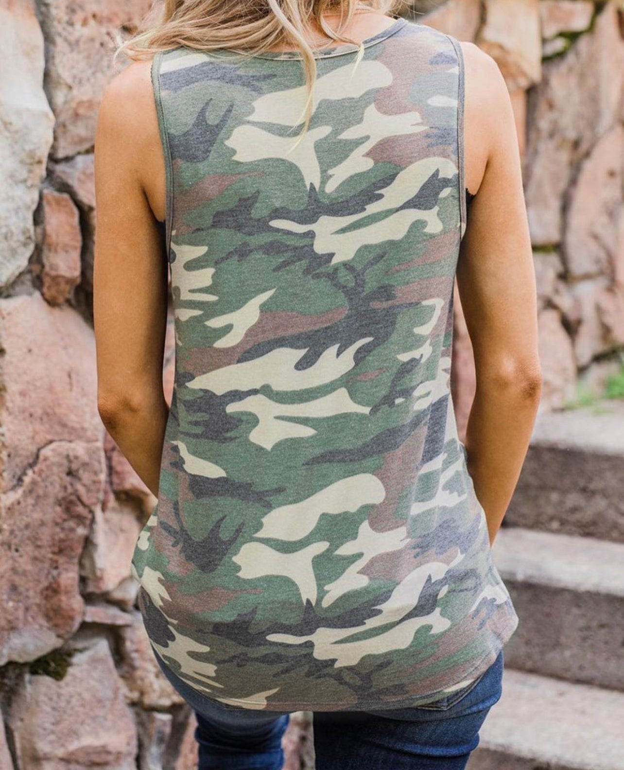 Camo Knot Front Tank
