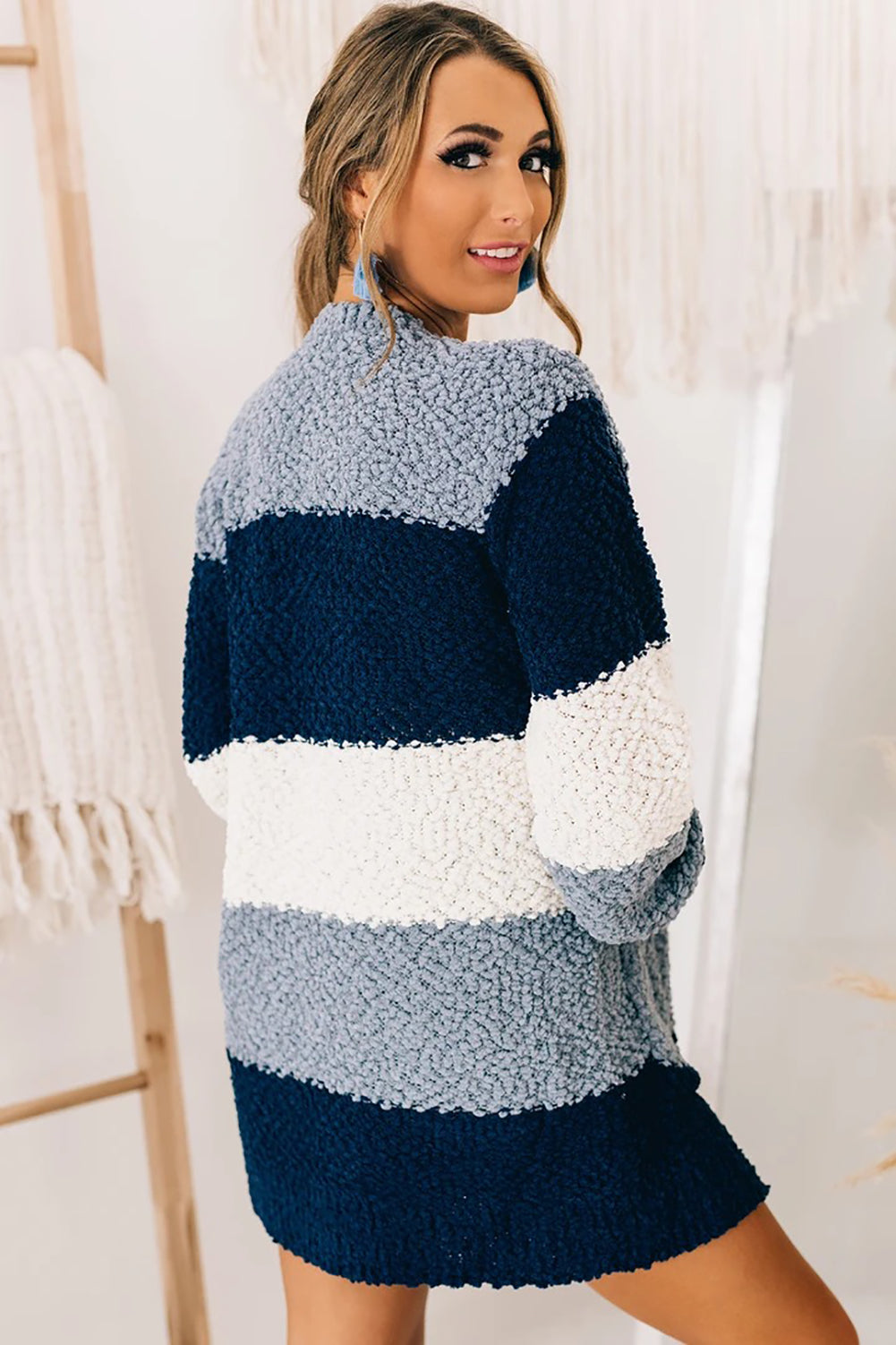 Striped Popcorn Cardigan
