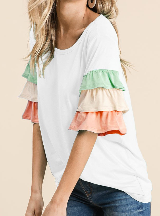 Pastel Ruffle Sleeve
