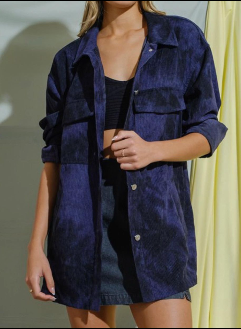 Tie Dye Corduroy Shacket