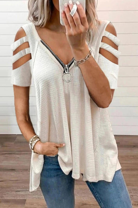 Hollow Out Short Sleeve