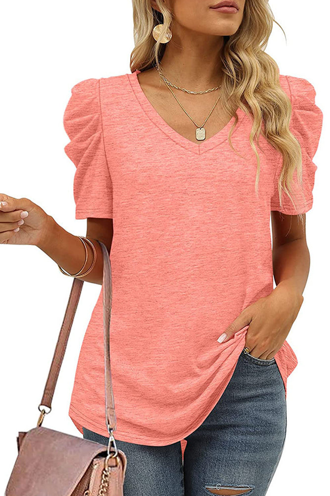 V~Neck Puff Sleeve