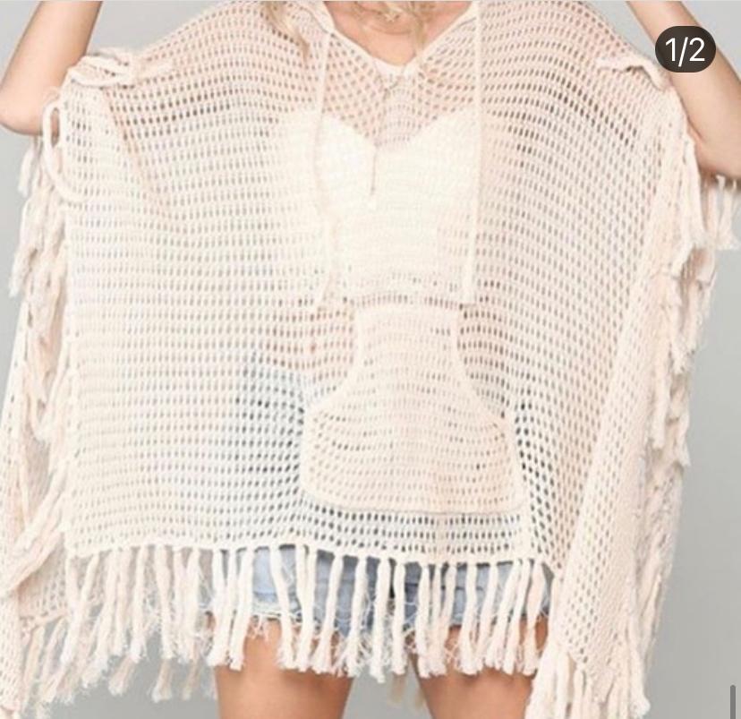 Hooded Crochet Poncho