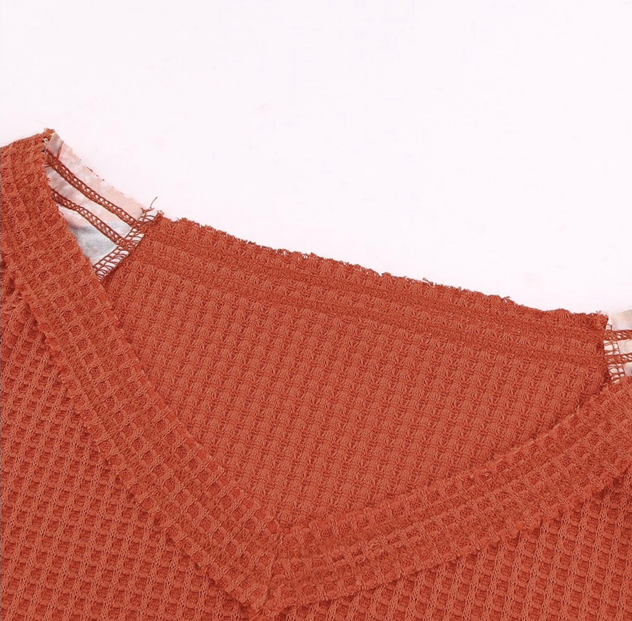 Burnt Orange Waffle Top